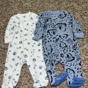 Boys, girls infant 3 month pajamas outfit Blue and White Kids One Pieces bundle